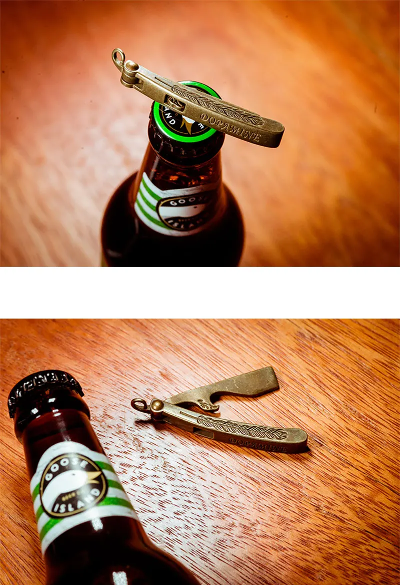 Coppertist. wu бритвенный портативный открывалка для бутылок бронзовый брелок латунный брелок для ключей ручной работы Золотое модное кольцо для ключей с сумочкой кулон