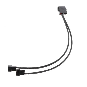 

1 PC 27cm 1 To 2 Way Y-Splitter Sleeved 4-Pin Molex Male To 2x 3-Pin/4-Pin PWM Male Connector Fan Extension Adapter Cable C26