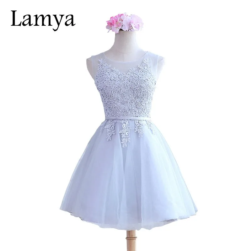 LAMYA Custom Size Elegant Prom Dresses Lace Appliques O-Neck Off The Shoulder Formal Party Dress A Line White vestido de festa
