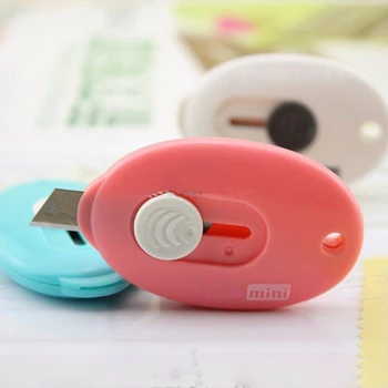 

New Random Color Mini Utility Knife Box Cutter Retractable Razor Blade DIY Tool