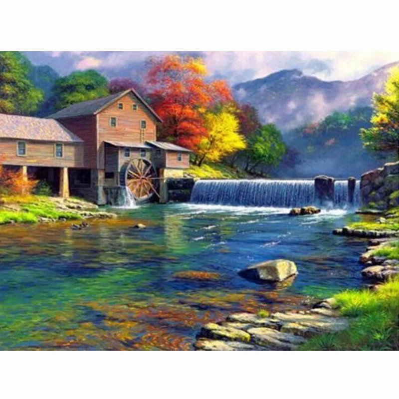 D SH Diamond Embroidery 5D Diamond Painting Stream Water Diamond