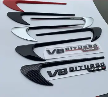 

20pairs/lot ABS Leaf Board Side Embleme C Class E Class E300 Refitted Badge Emblem Stickers(Without V8biturbo Set)
