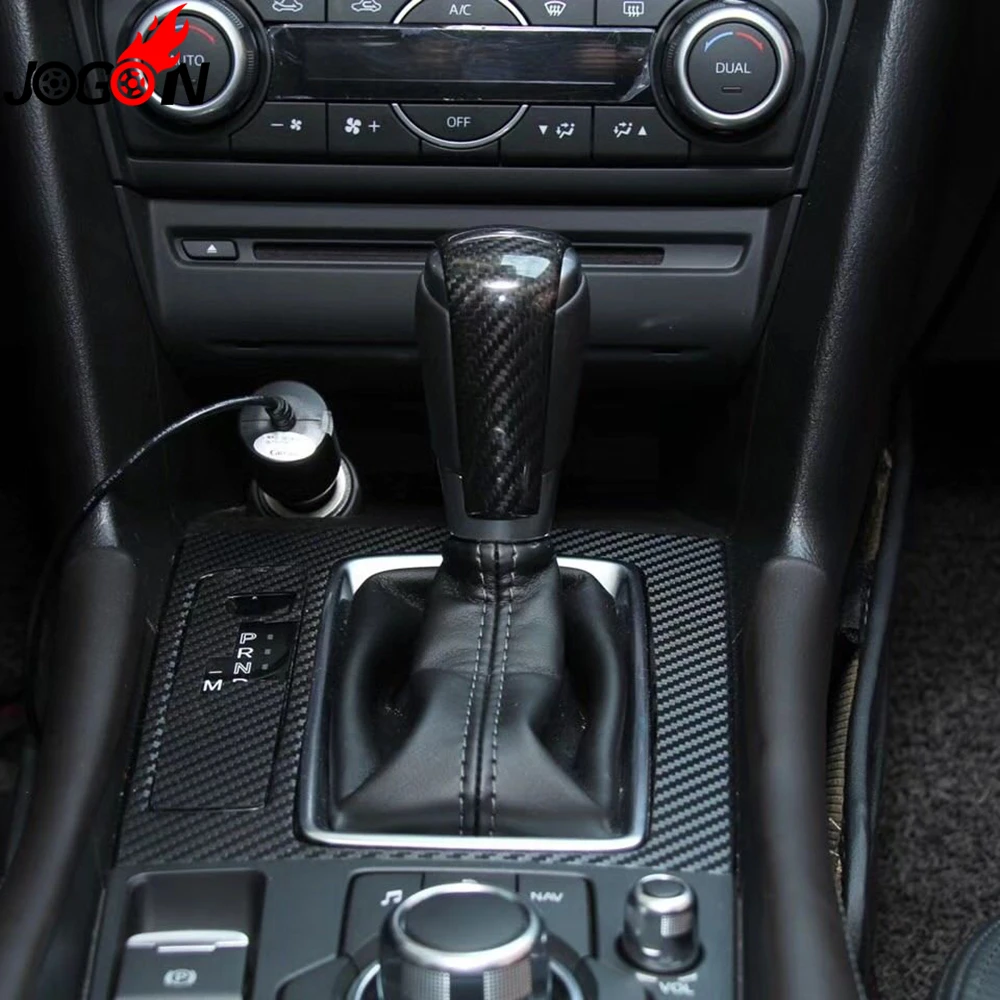 

Car Gear Shift Knob Sticker For Mazda 3 6 Mazda3 Mazda6 Axela Atenza 2017 CX-3 CX-5 CX-8 CX-9 2017 2018 AT Carbon Fiber