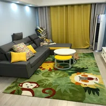 Ковер для детской комнаты с изображением животных, зеленых львов и обезьян, ковер для гостиной, коврик для детской комнаты