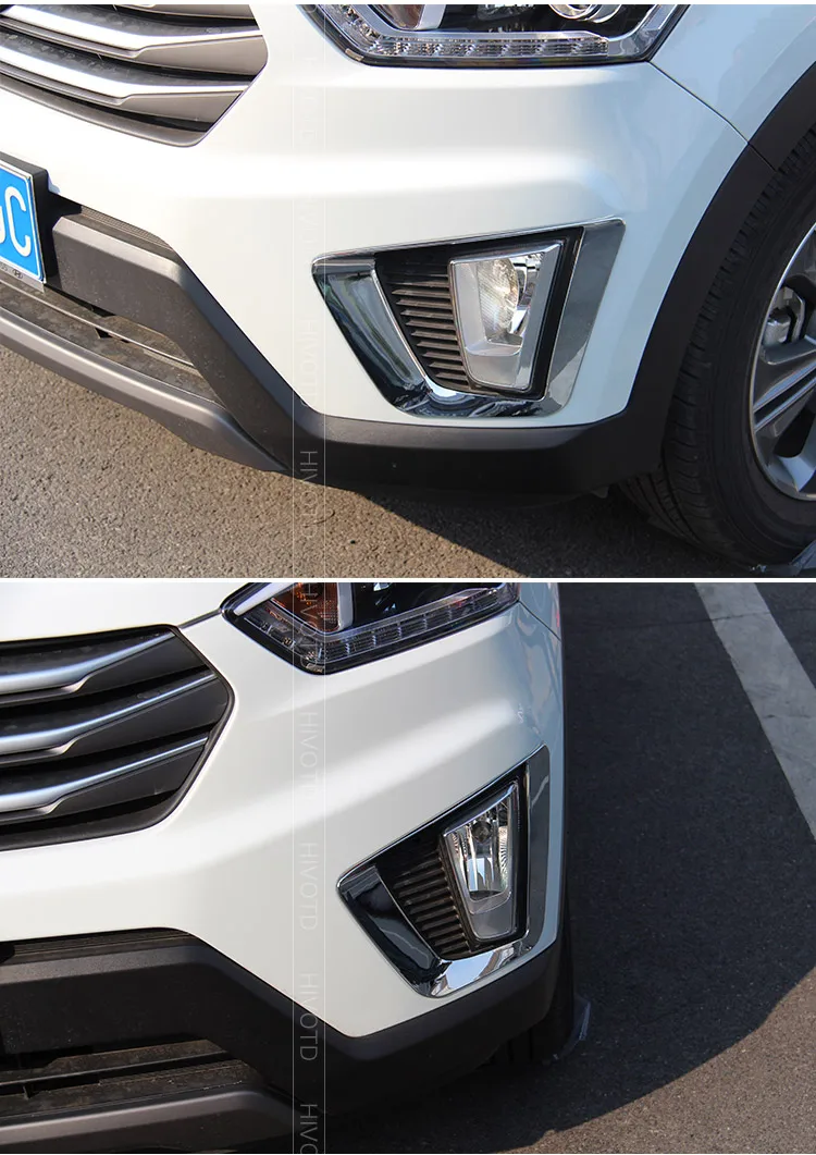 Hivotd для hyundai creta ix25 передний задний противотуманный светильник, рамка, отделка ABS, хромированный автомобильный Стайлинг, внешние аксессуары