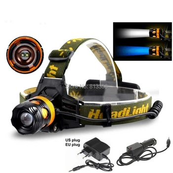 

AloneFire HP82 Cree XPE Q5 2 LED Blue white Double light source Zoom led Headlamp Headlight with AC charger/car charger