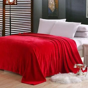 

High Quality Super Soft Flannel Plain Bedspread Blanket Throws Fleece Blanket Manta Coberto For Sofa Bed Car Office
