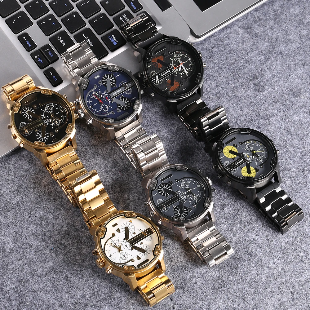 Модные Повседневные часы для мужчин, водонепроницаемые, два раза, кварцевые мужские часы, люксовый бренд, Cagarny relojes hombre,, relogio masculino, новинка