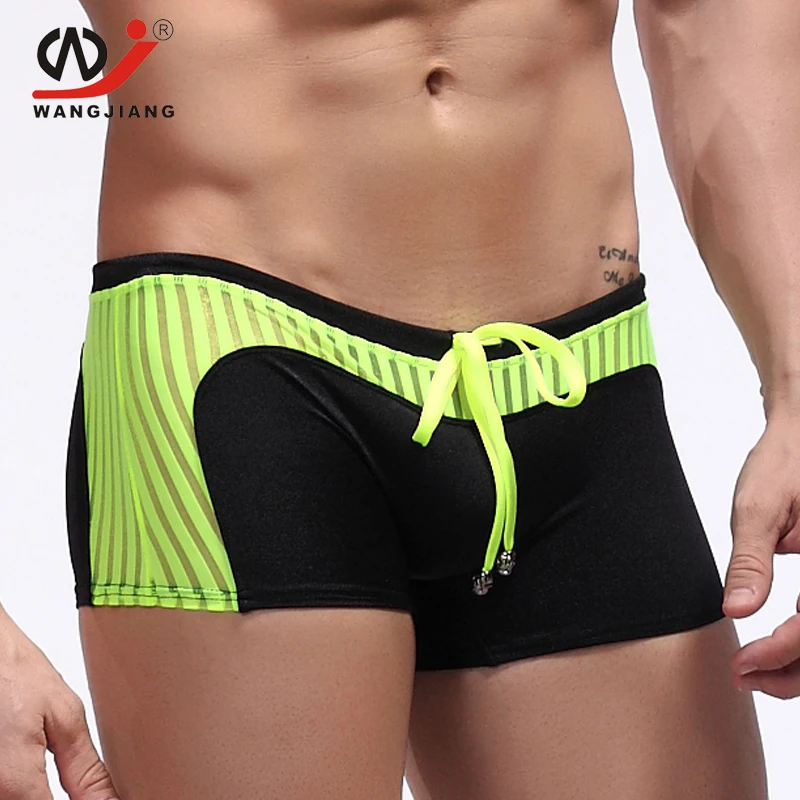 

WJ Men Swimsuit Male Underwear Men'S Swimsuit Trunks Swimwear Calzoncillos Hombre Boxer Marca Shorts Spandex Bikini Cueca