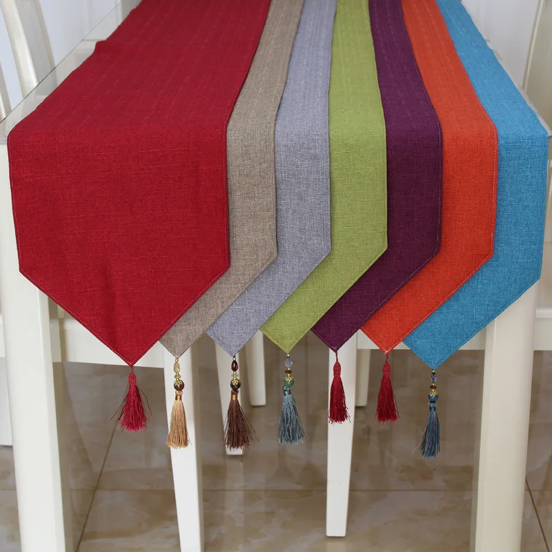 

Rustic Natural Jute Decor Tablecloth Imitated Linen Table Runner for Wedding Part Table Decornation 10 colors available