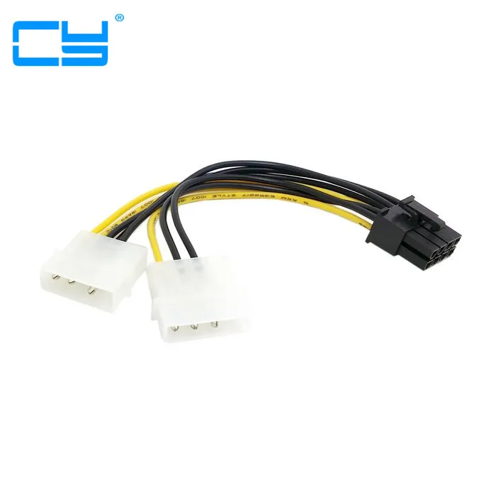 2 IDE Dual 4pin Molex Male to 8 Pin Female PCI-E Y адаптер питания для видеокарт 10 шт./лот | Компьютеры и