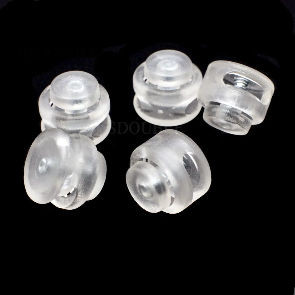 Cord Lock Toggle Stopper Plastic Toggle Clip For Paracord/Backpack Clear White