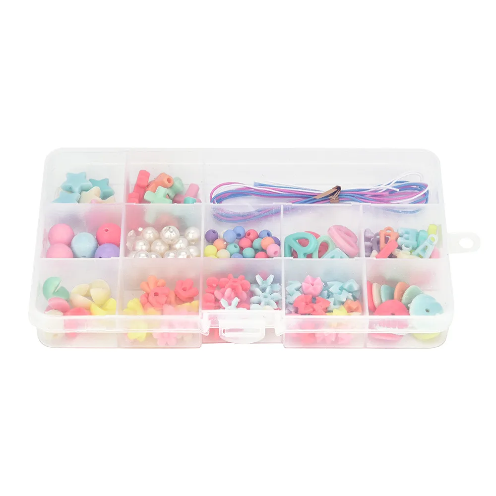 

Kid Beads Kit Set Findings For Jewelry Making Girl Toy Mix Color Spacer Acrylic Beads With Box For Children DIY Bracelet18Jan16