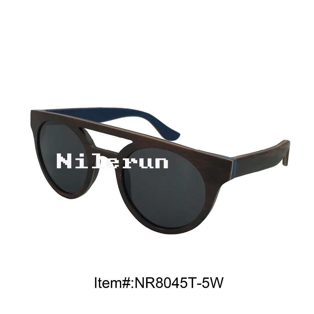 

new brand round different color layered wood sunglasses