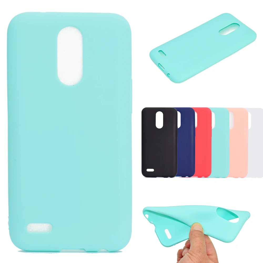 

Sunjolly for LG K8 2017 5.0" Solid Color Soft TPU Phone Case Silicon Pink Phone Back Cover coque fundas for lg k8 K 8 2017x240