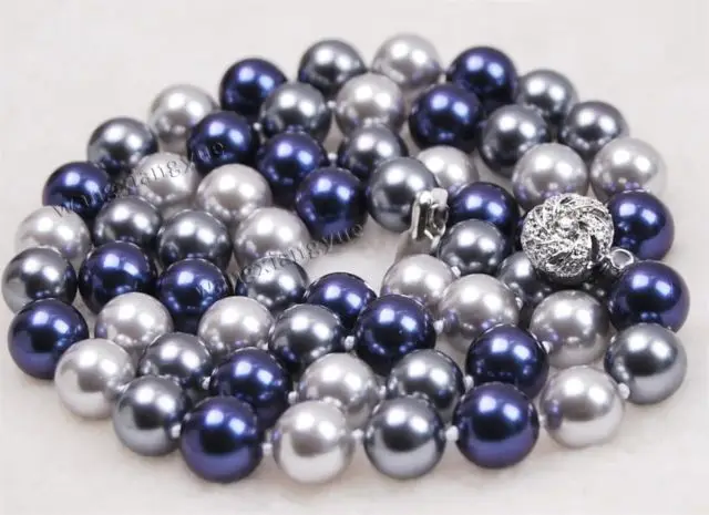 

Free shipping@@@@@Long 24" 10mm Multicolor South Sea Shell Pearl jewerly Round Beads Necklace 6.09
