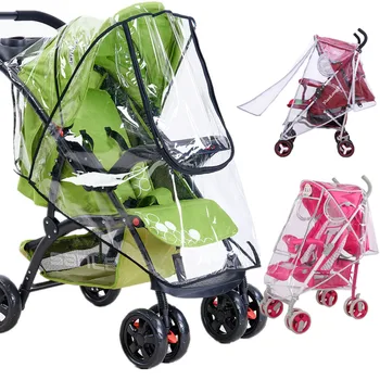 

Waterproof rain cover for baby stroller accessories Transparent Windproof raincoat for baby cart Zipper opens Baby Carriages