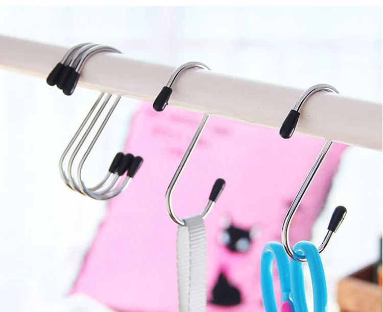 4 шт. s-образные Крючки из нержавеющей стали для подвешивания многофункциональные крючки для одежды держатель для ключей кухонный органайзер для ванной комнаты