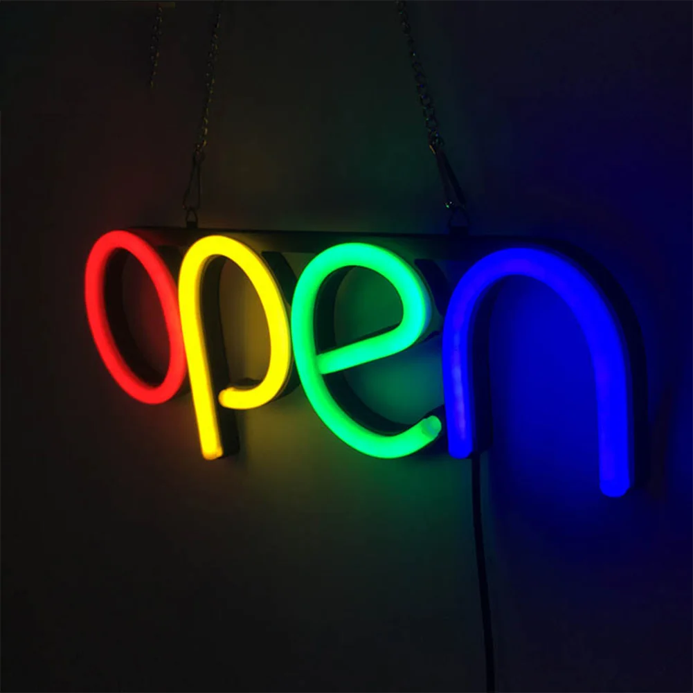 

Artwork Neon Light Ultra Bright Sign Lamp Hanging Chain Wall Window Displaying Led Open Store Restaurant Bar Decorative Door