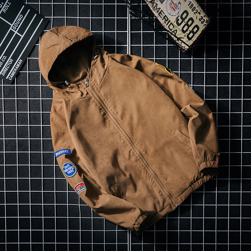 

Hooded Jacket Men's Patchwork Colorblock Pullover Fashion Sportswear Men's Hip Hop Street Jacket Labeling Loose Couple Jacket