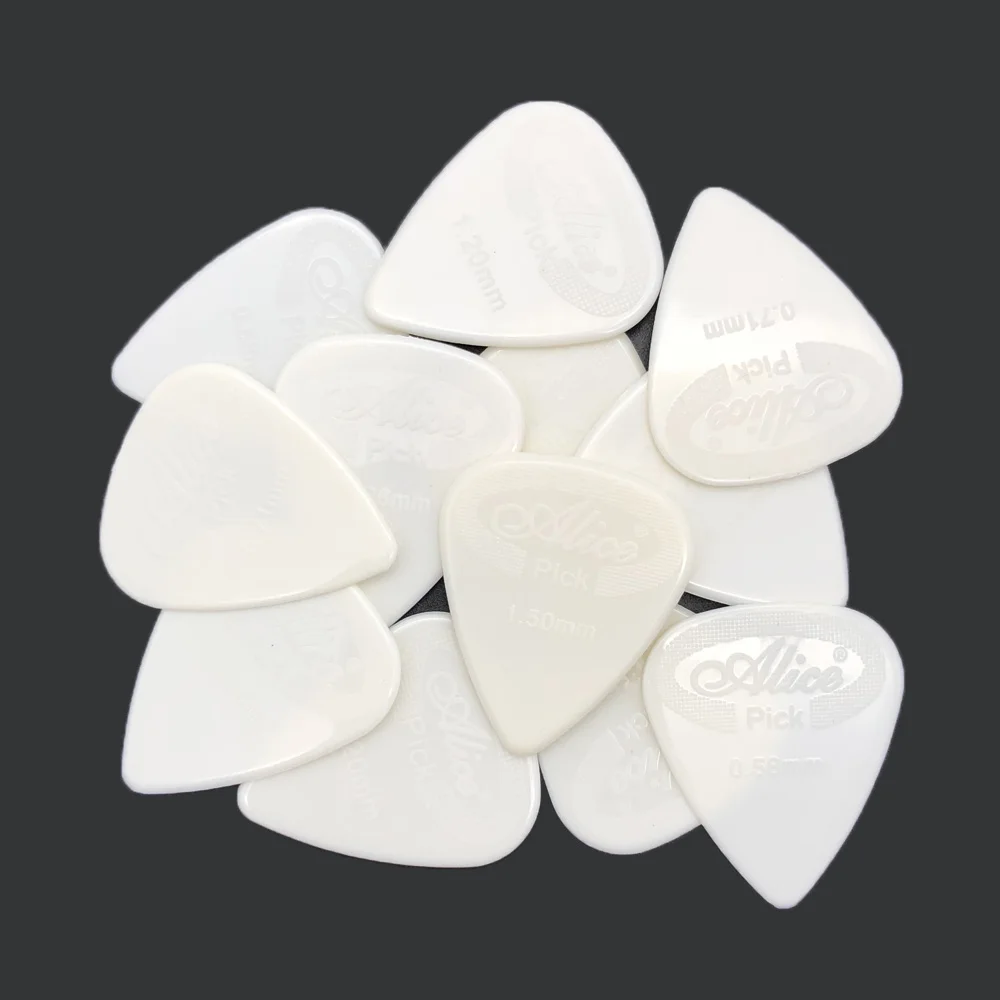 12 шт. Alice Guitar Pick нескользящий Черный Белый Нейлоновый медиатор для акустической электрической гитары ra укулеле аксессуары