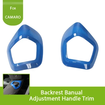 

New Arrival! 2pcs/set Car Accessories Interior ABS Seat Backrest Manual Adjustment Handle Trim Cover for Chevrolet Camaro 2017 +