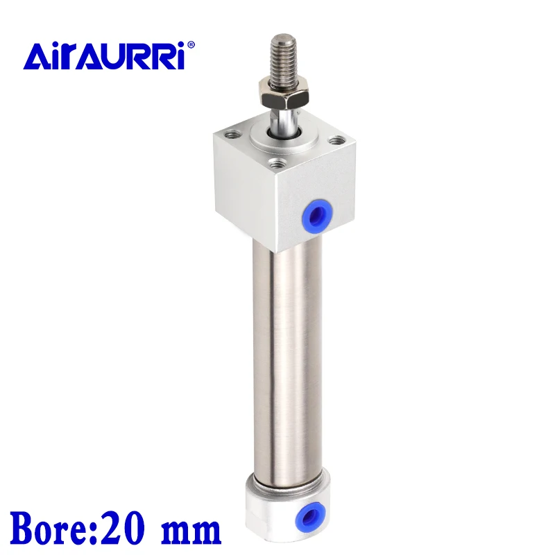 

Mini Cylinder Double acting with cushion bore stroke 20mm airtac size mm