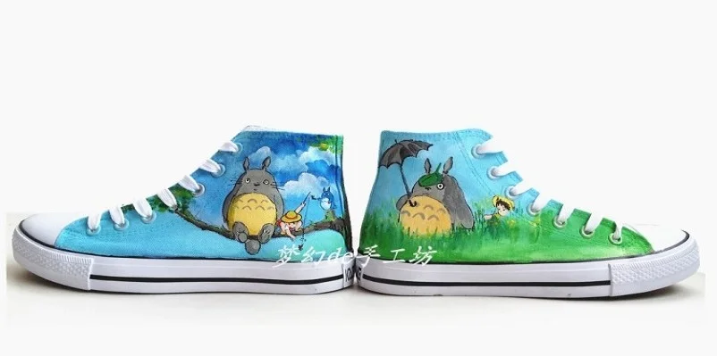 High-Q Unisex Anime Tonari no Totoro Shoes 3D Print Student Casual Canvas shoe plimsolls canvas shoes rope soled shoes