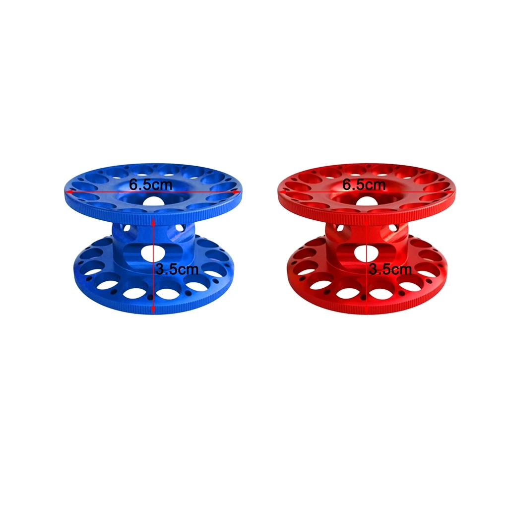 2pcs Aluminum Alloy Compact Finger Spool Guide Line Reel Scuba Diving Dive Gear Accessories, Red+Blue Finger Spool