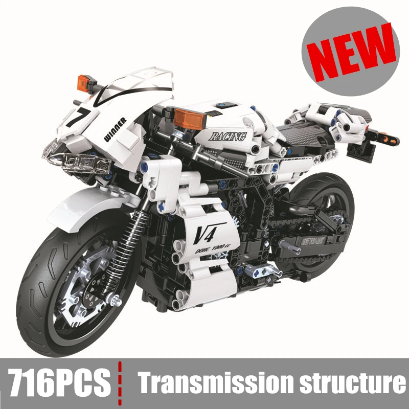 New Motorcycle Building Blocks bricks fit legoings technic city car White Racing DIY Bricks Toys children Great Gifts kid boy New Motorcycle Building Blocks bricks fit legoings technic city car White Racing DIY Bricks Toys children Great Gifts kid boy