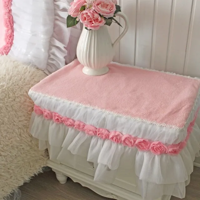 New tablecloth bedside table cover winter pink sweet wedding decoration