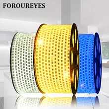 Bande Flexible, 220V Led, étanche IP65, 3014 SMD 120 Led s/M, blanc chaud, décoration intérieure et extérieure, plat LED