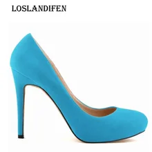 Loslandifen/милые вечерние женские туфли на высоком каблуке с круглым носком; большие размеры 35-42; модные однотонные повседневные весенние туфли-лодочки
