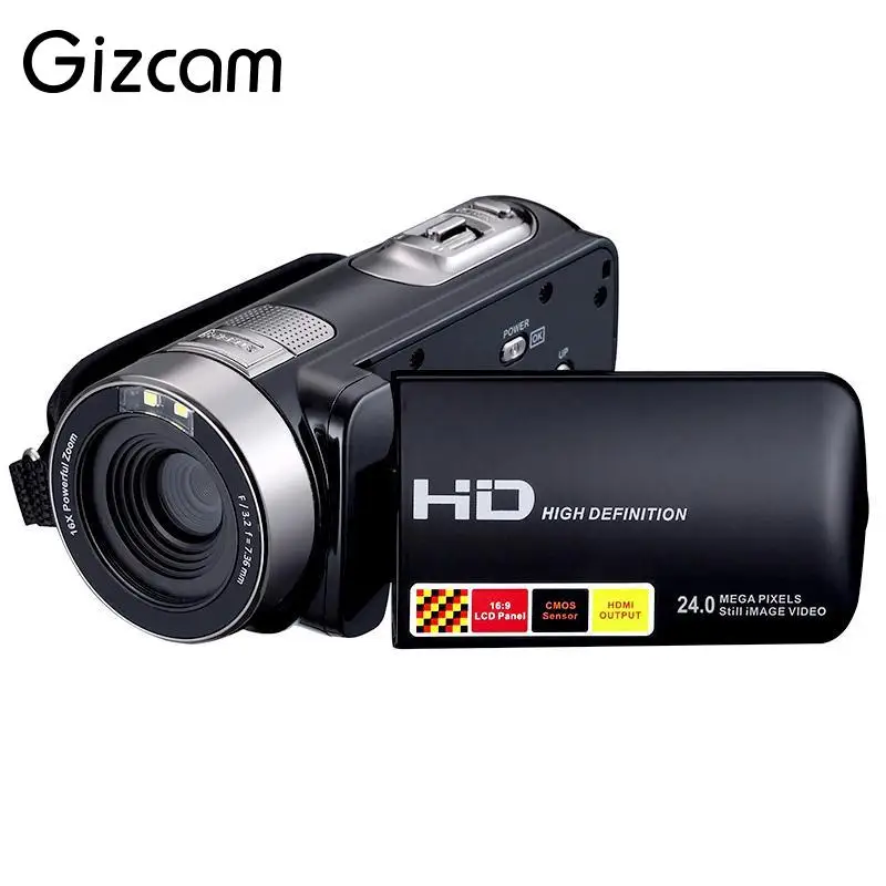 

Gizcam Portable 1080P 24MP Digital Cameras Recorder Camcorder DV DVR 3.0'' Inch LCD 16x Zoom Cam Home Use Camera Black NEW