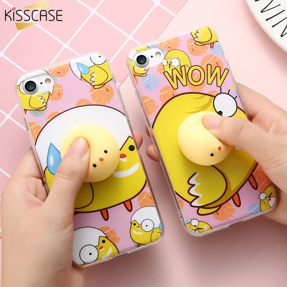 

KISSCASE 3D Cute Screaming Chicken Case for iPhone 6 7 Plus Case for iPhone 5 SE 5S Chick Case Cover for iPhone 6 7 8 plus Coque