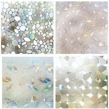 Спальня ванная пластик окно конфиденциальности пленка без клея 3D статическое украшение цветка наклейка на оконное стекло размер 45x100 см