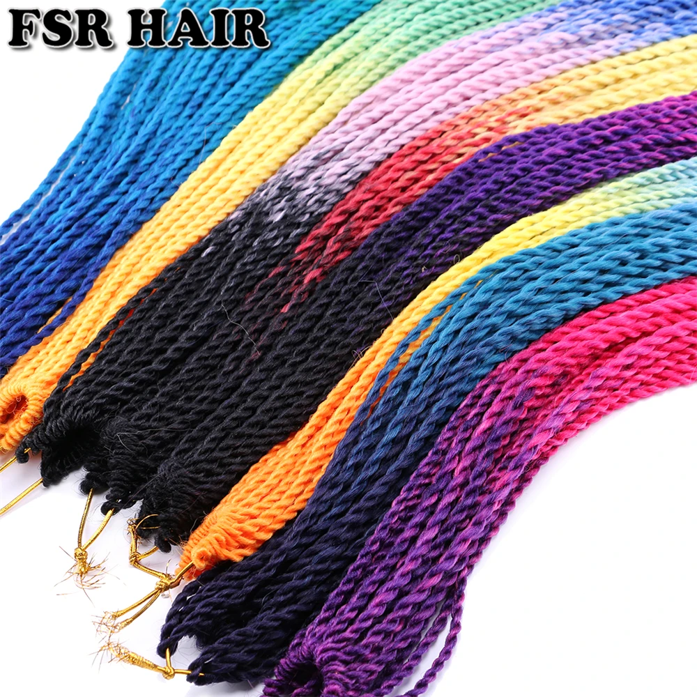 Three Tone Ombre Senegal Twist 22 inch 100 Gram/pack Synthetic Hair Braiding Hair Crochet Braids Hair Product