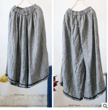

Product release in the summer of 2018, the original design loose big yards of cotton linen ms leisure wide leg pants