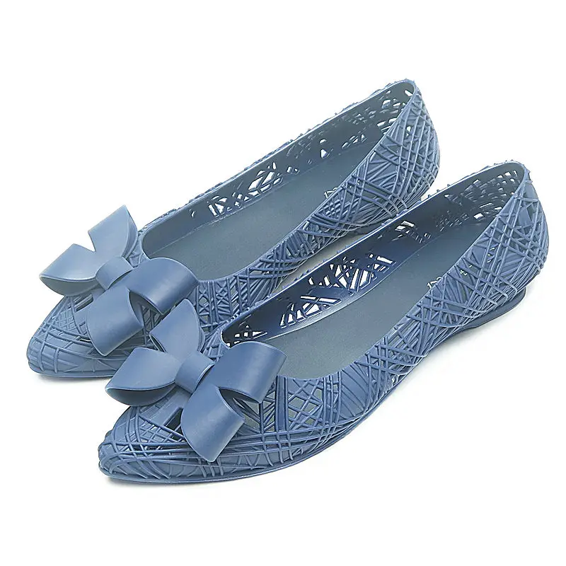 

Women Flat Sandals Beach Melissa Jelly Shoes Woman Summer Bowtie Outdoor Slippers Slip On Sandalias Women Shoes Big Size 36-40