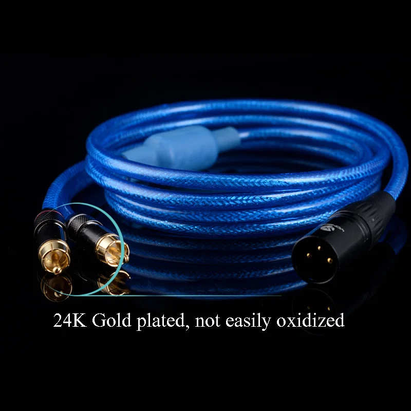 WinAqum Профессиональный Позолоченный XLR штекер к двойному RCA коаксиальный аудио