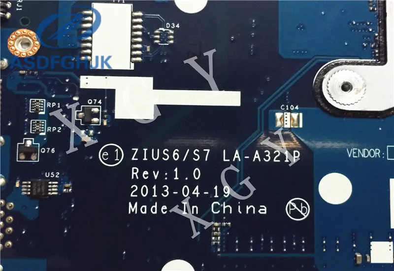 Материнская плата для ноутбука lenovo Ideapad S410 FRU:90003327 ZIUS6 S7 LA A321P DDR3L SR1EF I5 4210U