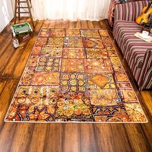 Классический Персия Национальный Стиль Домашний декоратор пол ковер нескользящий дышащий геометрический узор гостиная спальня Площадь Ковер