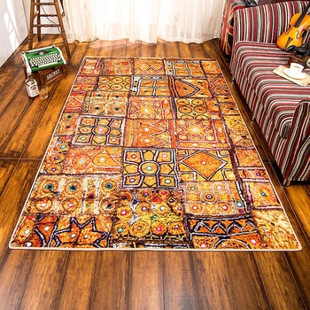 

Classical Persia National Style Home Decorator Floor Carpet Non-Slip Breathable Geometric Pattern Living Room Bedroom Area Rug