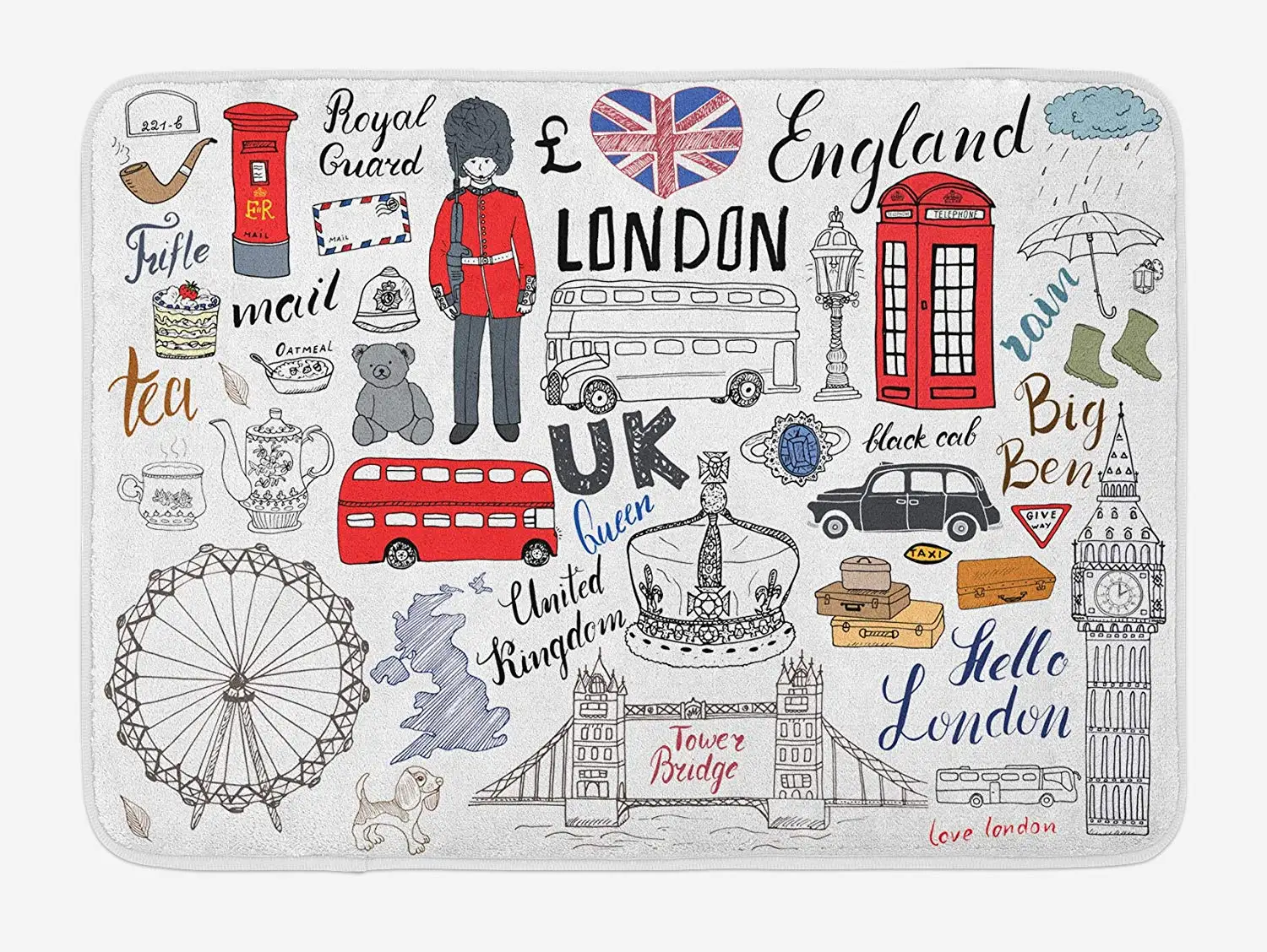Коврик для ванной с надписью I Love London|Коврик| |
