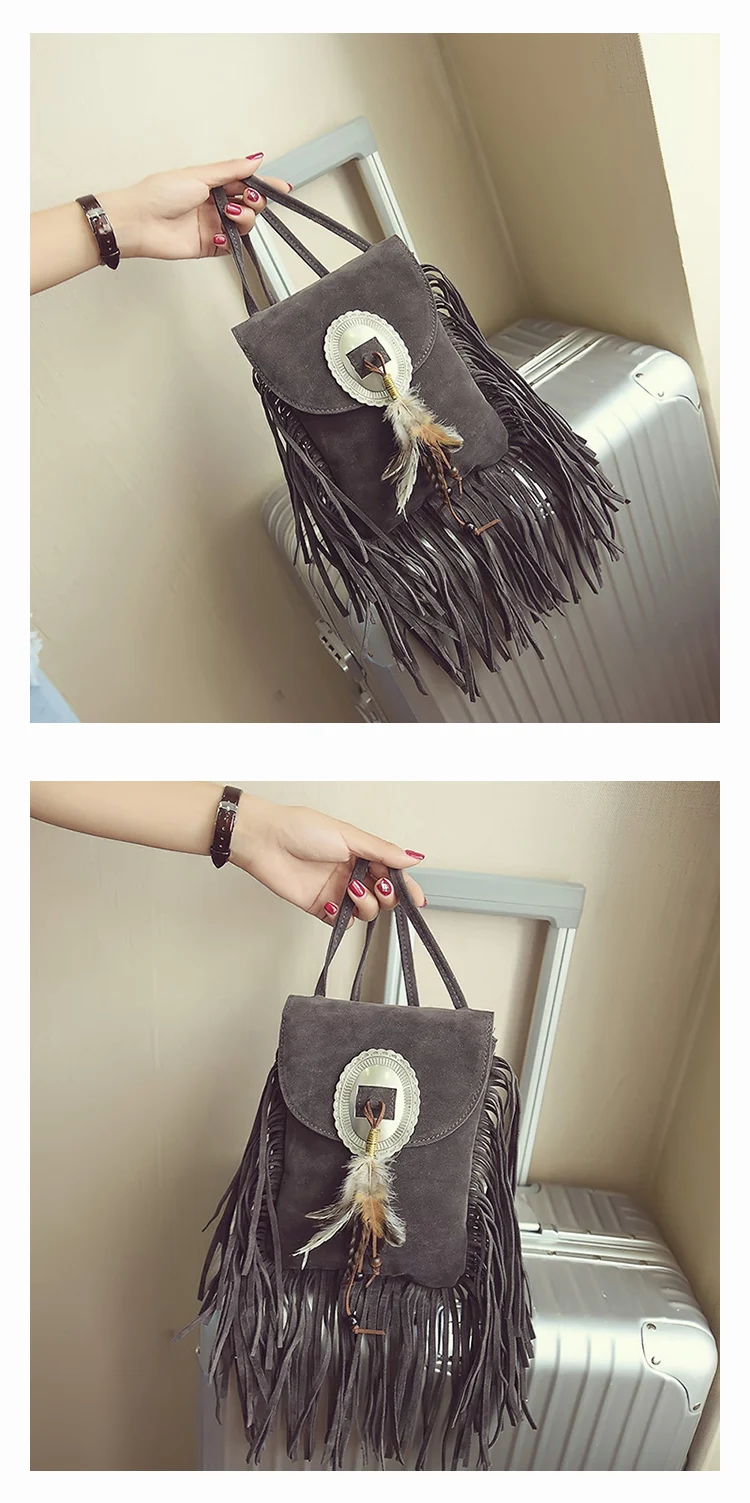 Female Small suede Bag Brown Beaded Feathers Hippie American Indian Tribal Bohemian Boho Chic Ibiza Style Pouch Bag (17)
