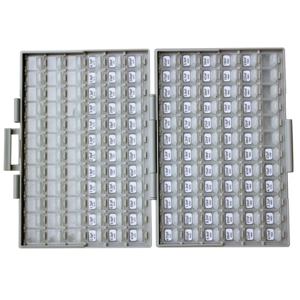 AideTek SMD/SMT 0805 커패시터 박스 키트, 102 값, 102V x 50 개, X7R NPO Y5V YAGEO 커패시터 어소트먼트 박스 키트, 플라스틱 C0850, 신제품