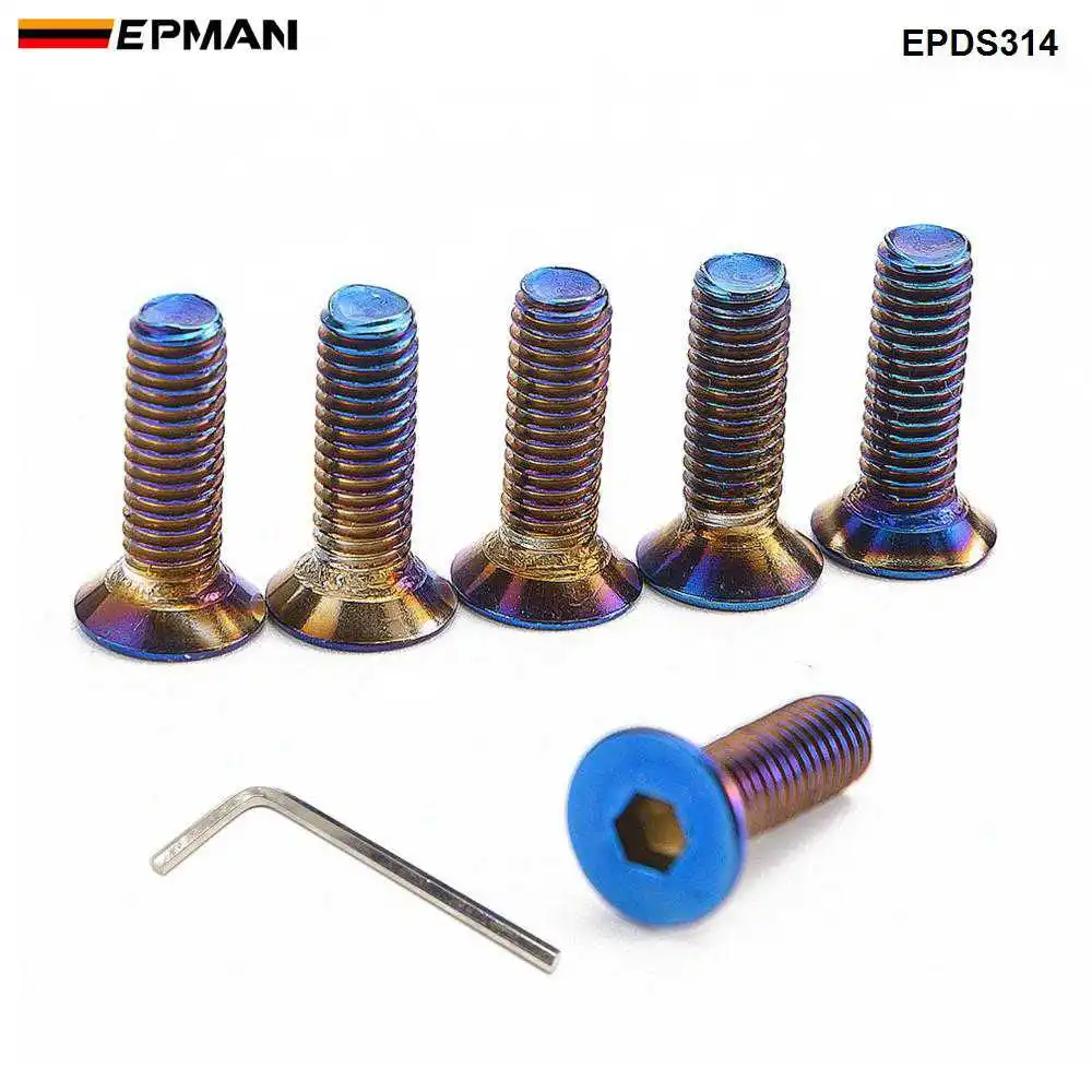 Epman 6 шт. burnt titanium(neoхром) Нержавеющая болт для рулевого колеса Болты для рулевого колеса винт m5 x 20 мм EPDS314 EPDS315