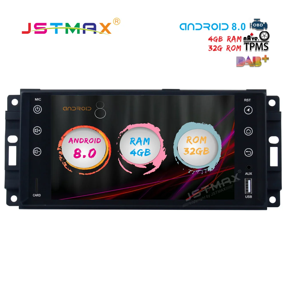 JSTMAX 7 Android 8 0 Car font b GPS b font Radio Player for Jeep Chrysler