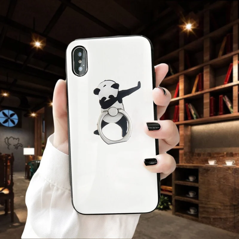 Акриловая подставка для смартфона с рисунком единорога и кольцом на