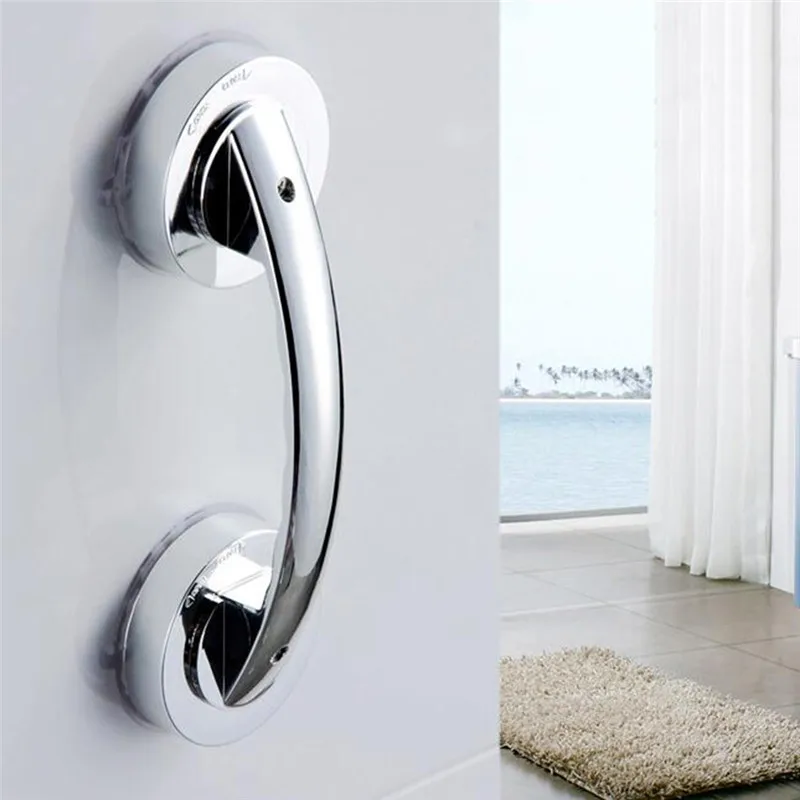 

Shower Handle Bar Free Of Punch Handle With Strong Hold Suction Cup For Safety Grab In Bathroom Tub Toilet Handrail Bath